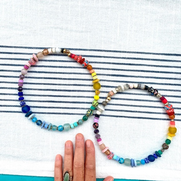 Hand crafted 🌈 pride choker necklace with African glass and pottery bea… - Picture 6 of 8